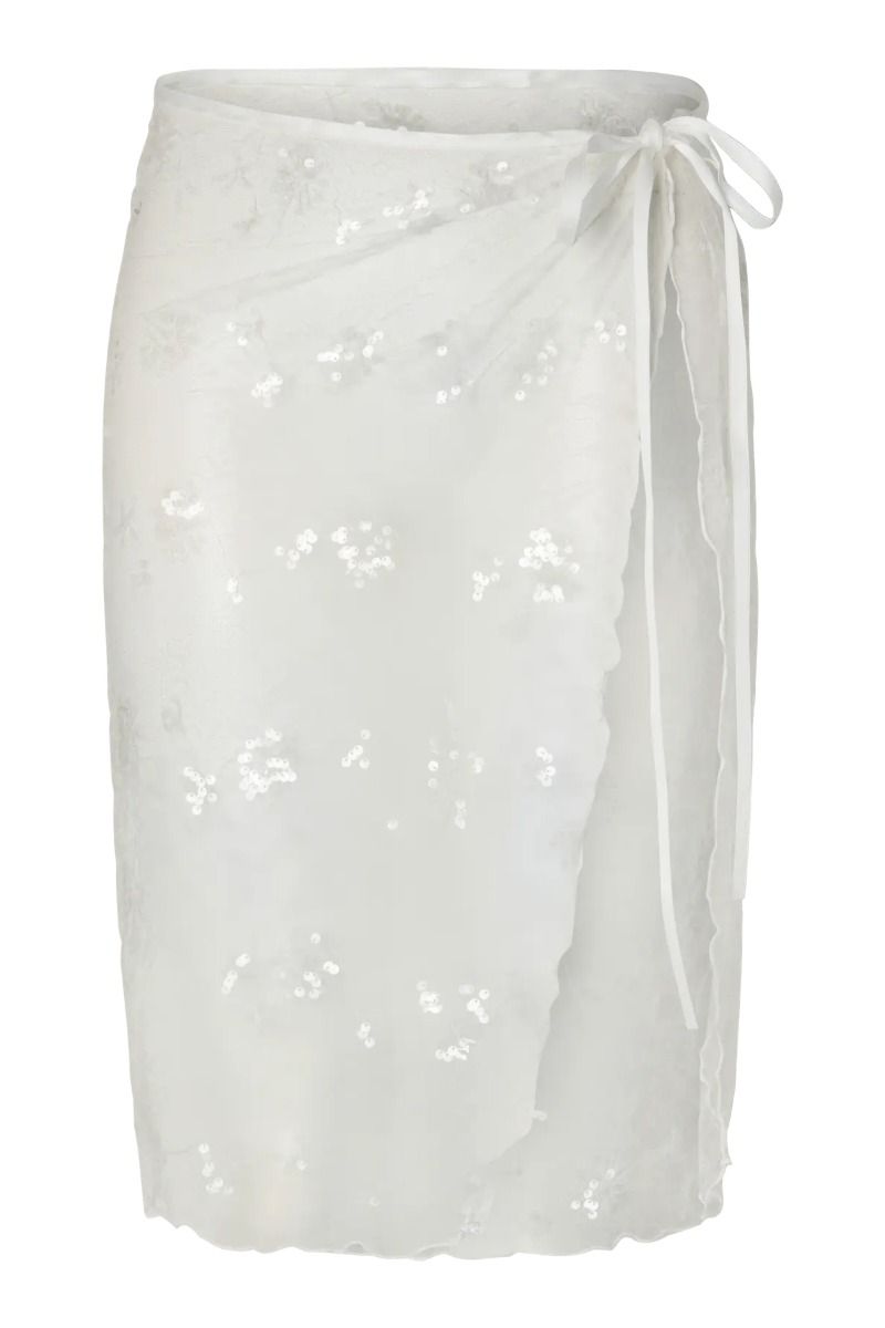 Pieces - Nederdel - Natasja Lace Sarong - Bright White