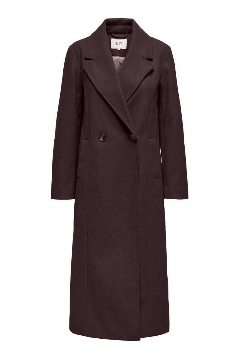 JDY - Jakke - Viola Life X-Long Coat - Chocolate Torte (Levering midt september)