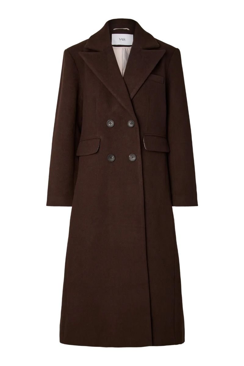 YAS - Jakke - Royla LS Wool Blend Long Coat - Coffee Bean