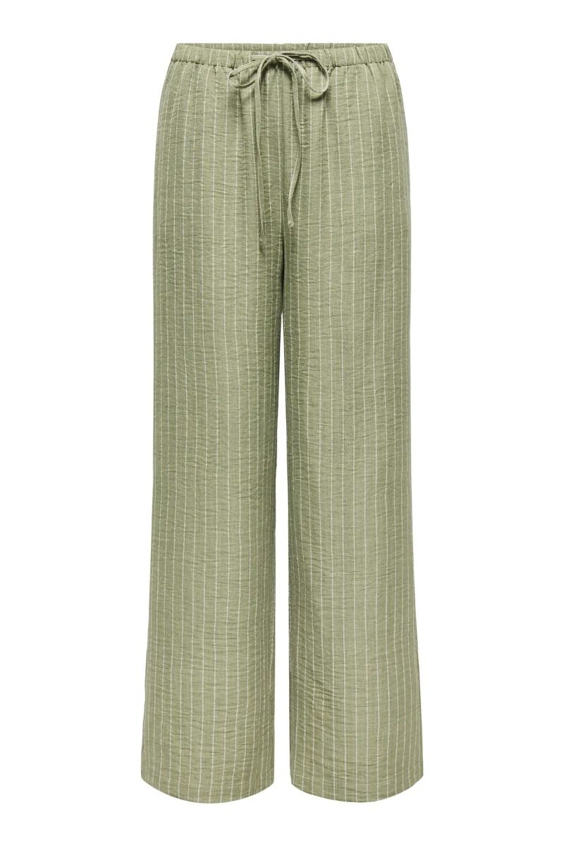 JDY - Bukser - Power MW Wide Pant - Deep Lichen Green/Cloud Dancer