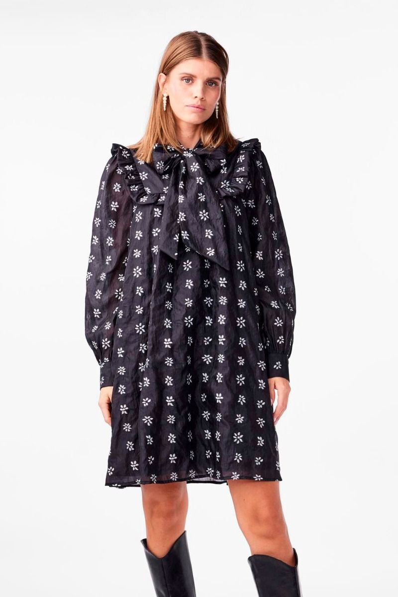 Y.A.S - Kjole - Line LS Bow Dress - D2D Black