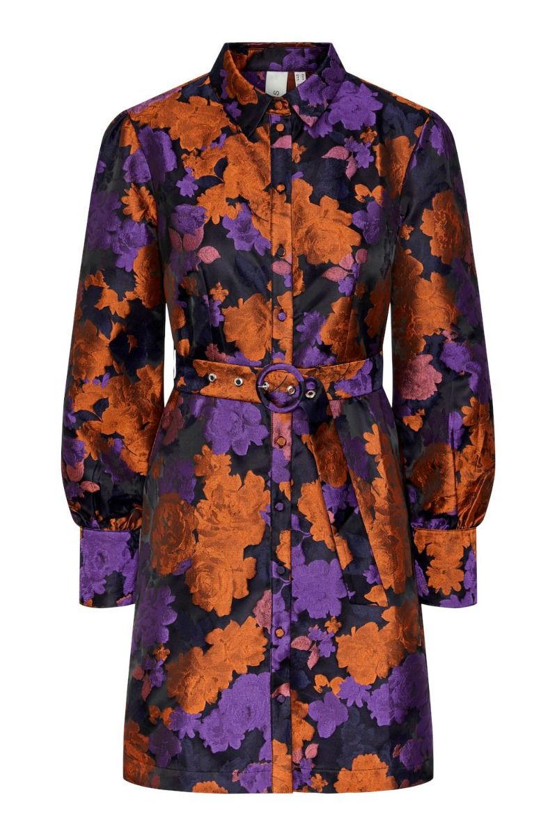 Y.A.S - Kjole - Pirio LS Jacquard Dress - Black