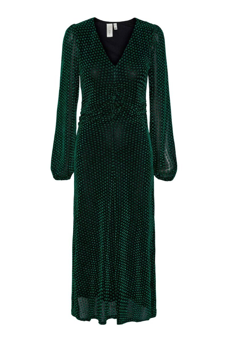 Y.A.S - Kjole - YAS Grido LS Long Dress - Bosphorus