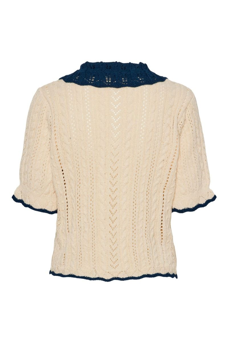 Y.A.S - Strik - YAS Evia SS Knit Top S. - Birch