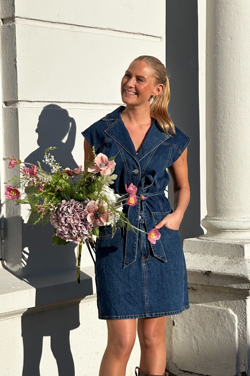 Y.A.S - Nederdel - Yaslira Hmw Denim Skirt S. - Medium Blue Denim