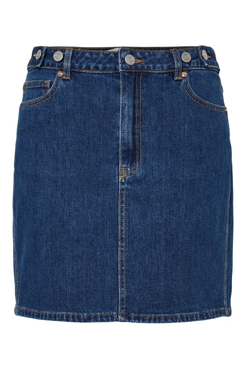 Y.A.S - Nederdel - Yaslira Hmw Denim Skirt S. - Medium Blue Denim