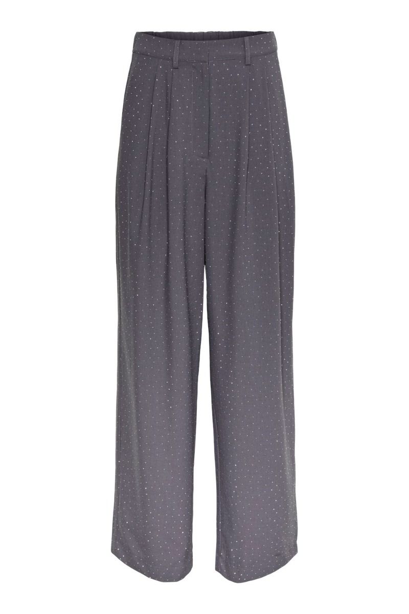 Y.A.S - Bukser - Srhine HW Pants - D2D Medium Grey Melange