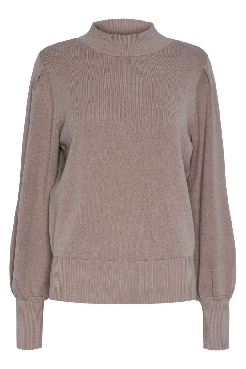 Y.A.S - Bluse - YAS Fonny LS Knit Pullover S. - Fungi