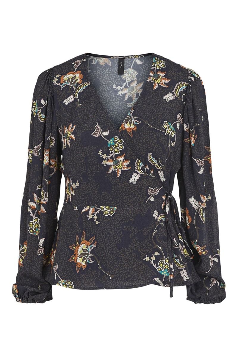 Y.A.S  - Bluse - Marta LS Wrap Top - Black