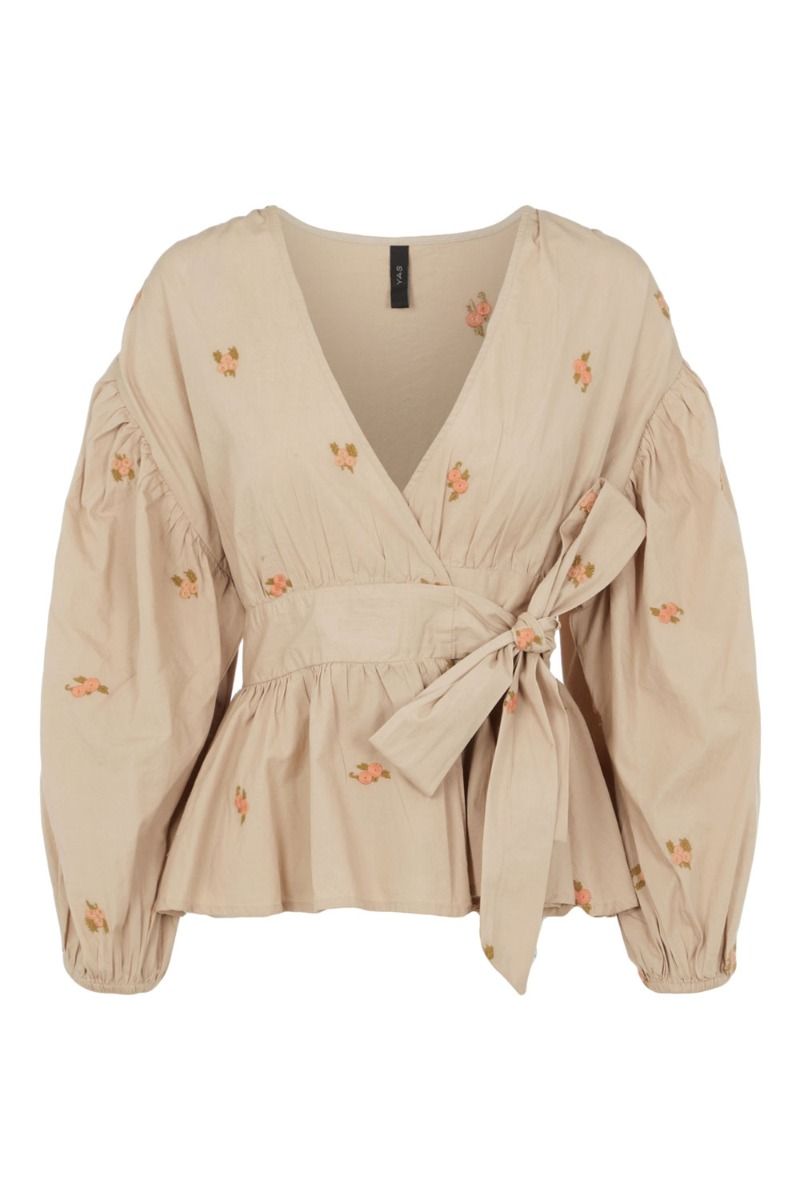 Y.A.S - bluse - Ovi LS Wrap Top - Nomad