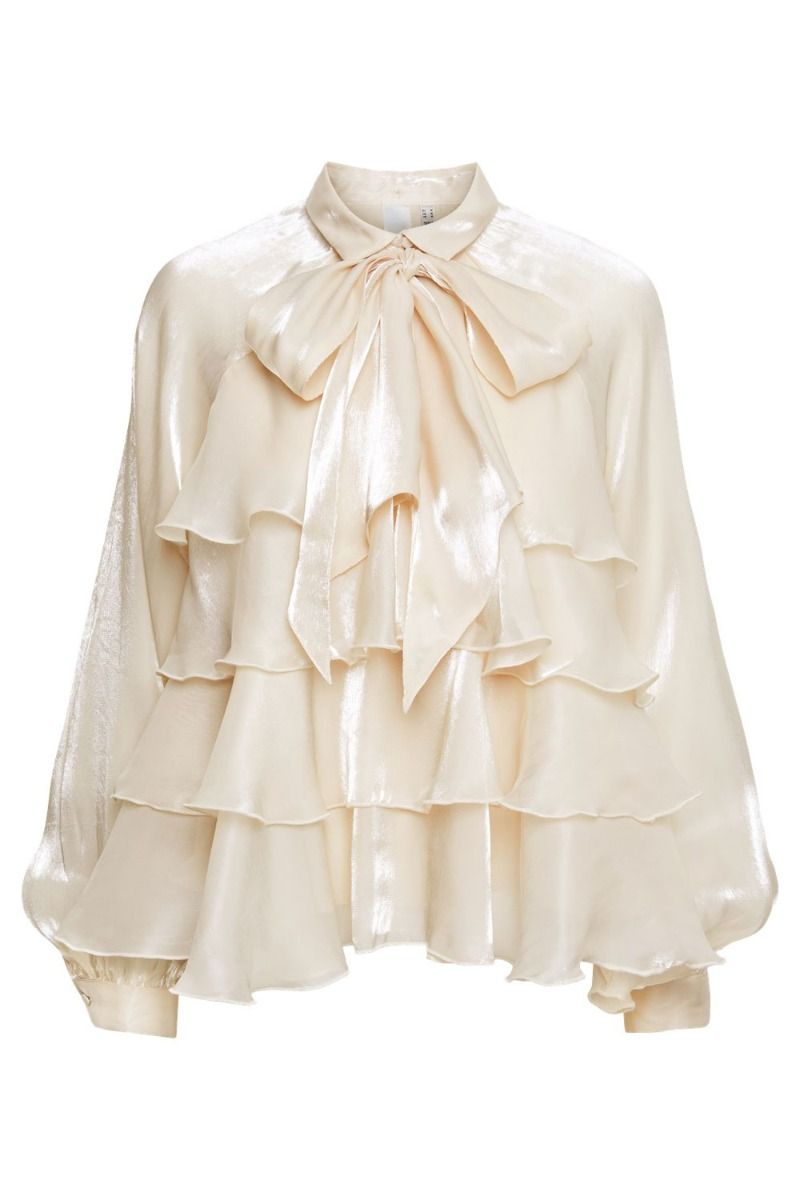 Y.A.S - Bluse - Yaseloise Ls Shiny Top - D2D Pearled Ivory