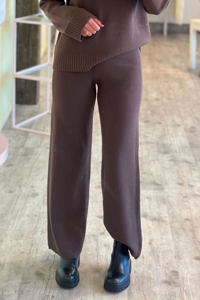 Y.A.S - Bukser - Yasfonny Hw Knit Pants S. - Hot Fudge