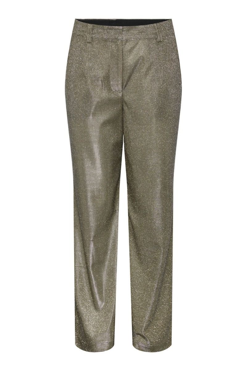Y.A.S - Bukser - YAS Styles HW Wide Pant - Show Gold Colour