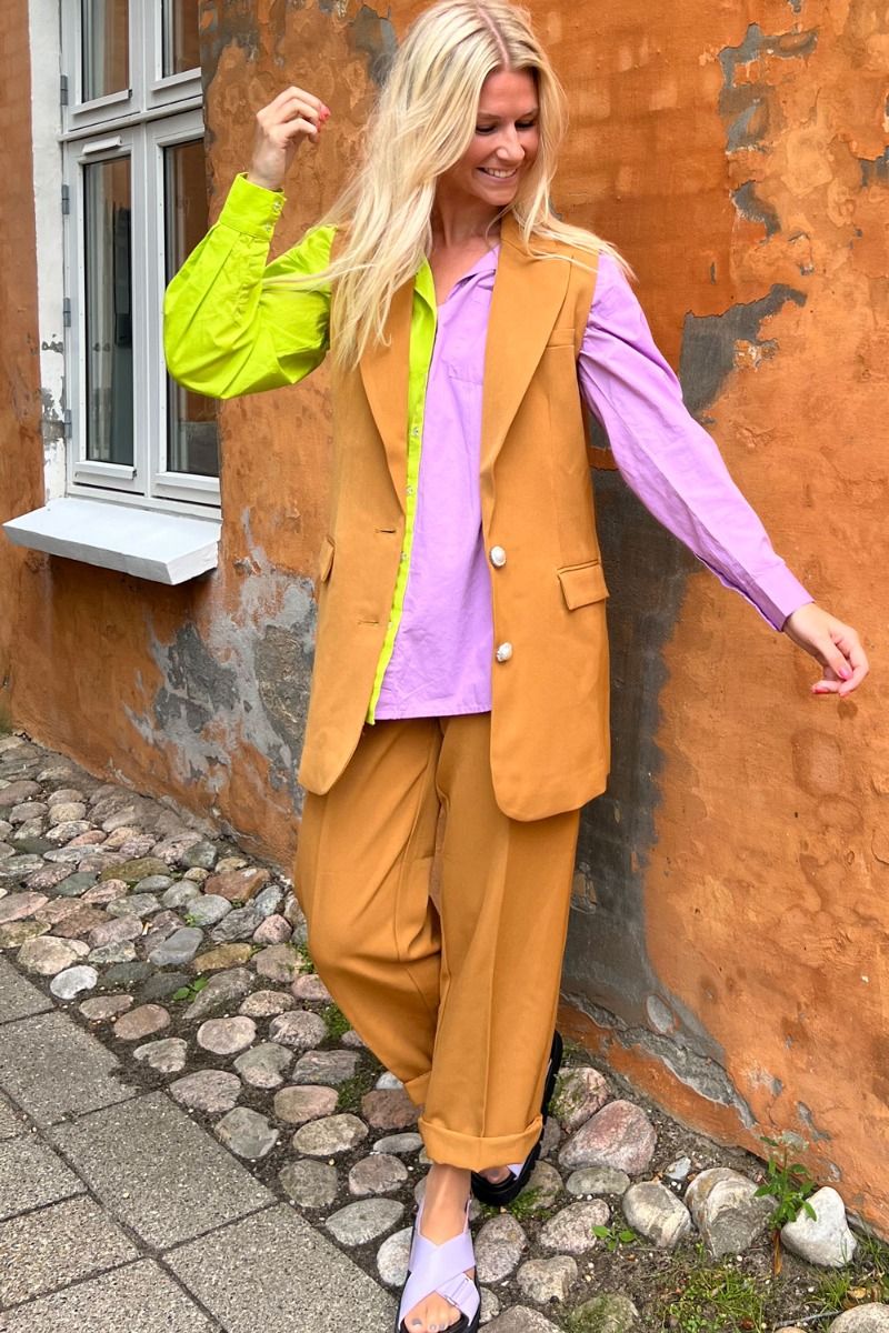 Y.A.S - Bukser - YAS Hanna HW Cropped Pants S. - Cathay Spice