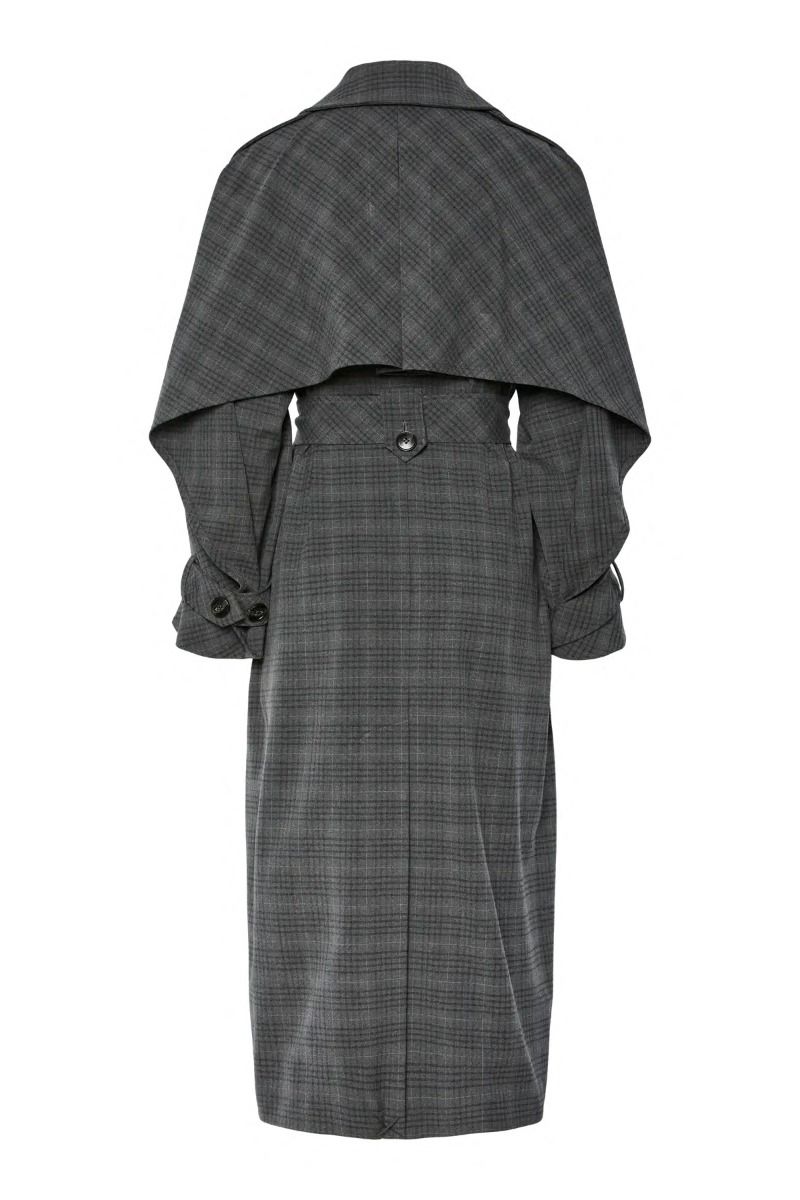 Y.A.S - Jakke - Cicco Ls Long Coat S. - Dark Grey Melange W. Black