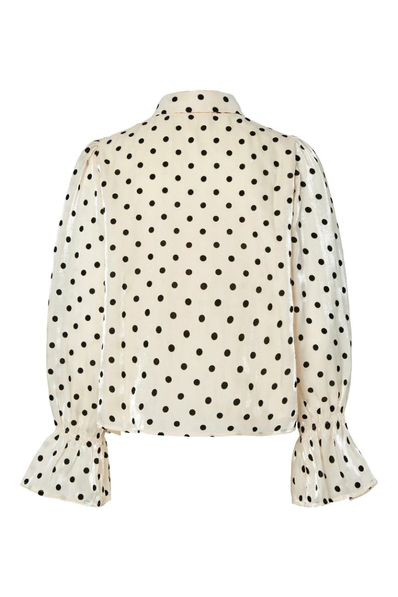 Y.A.S - Bluse - Dottish LS Shirt - Sandshell