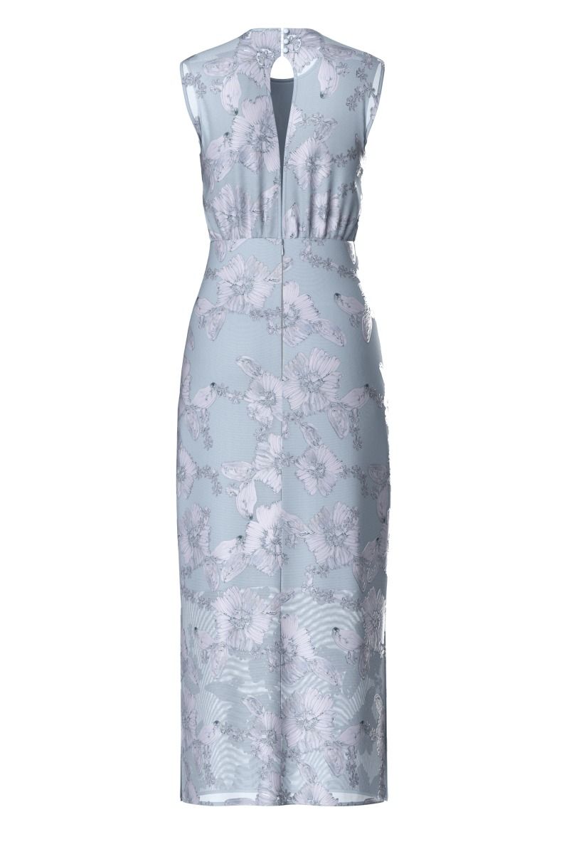 Y.A.S - Kjole - Yas Floree Sl Long Dress S. - Show Halogen Blue