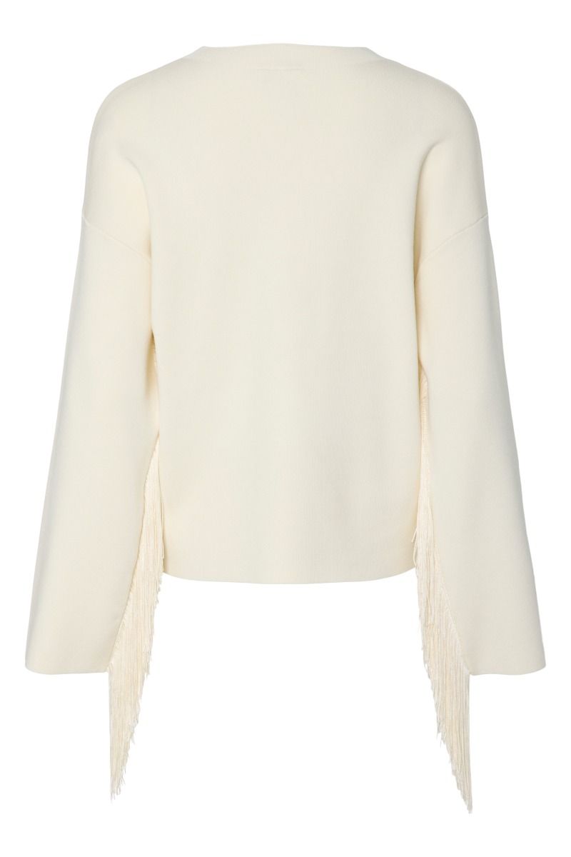 Y.A.S - Bluse - Fringa Ls O-Neck Knit Pullover - Birch