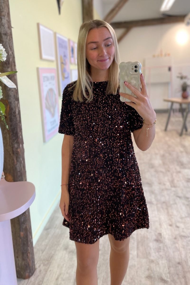 Y.A.S - Kjole - Yasfudsy 2/4 Short Dress - Hot Fudge