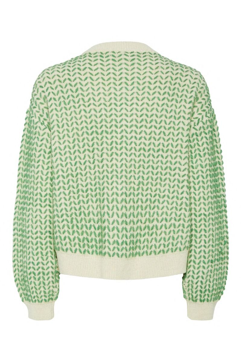 Y.A.S - Cardigan - Yas Gea Ls Knit Cardigan - Birch/Green