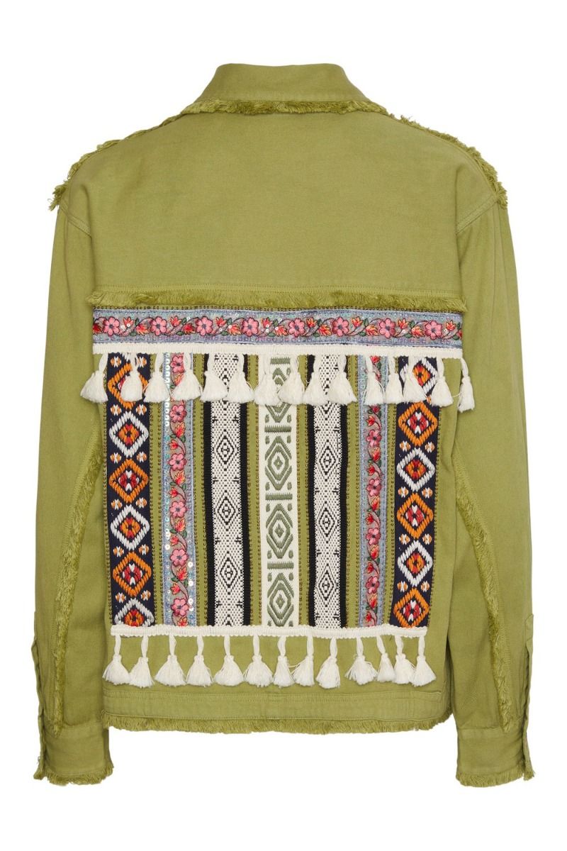 Y.A.S - Jakke - Yastokka Embroidery Jacket - Fest Mosstone