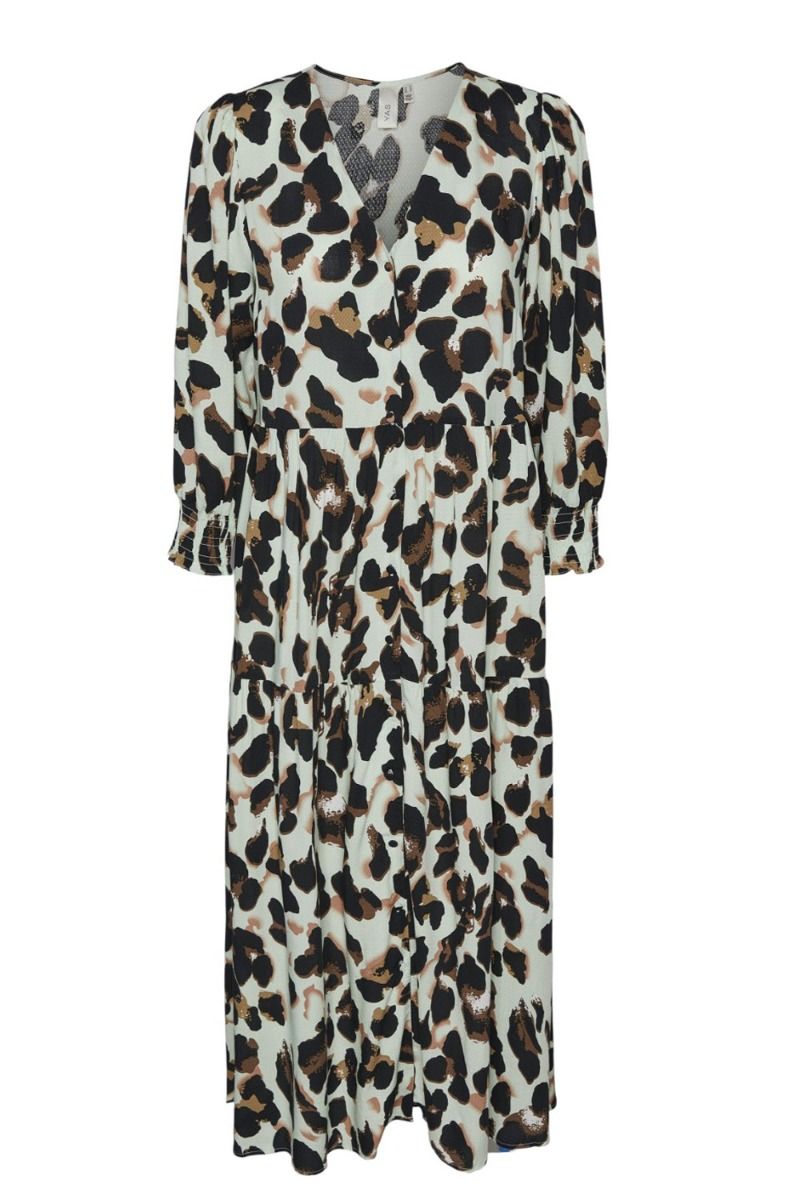 Y.A.S - Kjole - YAS Alira 3/4 Long Dress - Celadon Green/Liro Print