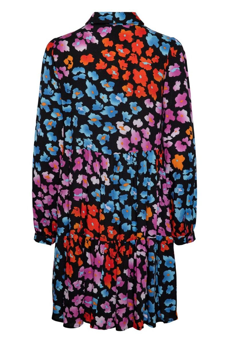 Y.A.S - Kjole - YAS Alira LS Shirt Dress S. - Black