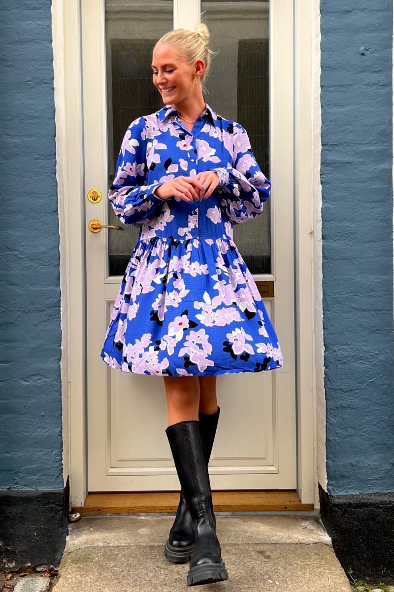 Y.A.S - Kjole - YAS Dala LS Shirt Dress S. - Dazzling Blue