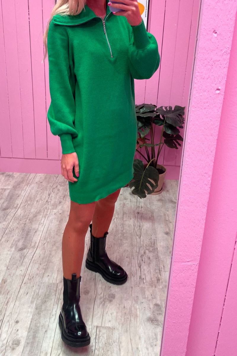 Y.A.S - Kjole - Dalma LS Zip Knit Dress - Jelly Bean