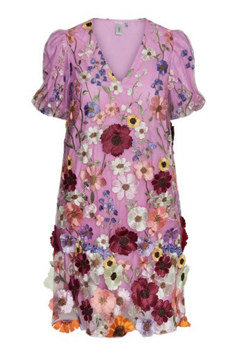 Y.A.S - Kjole - Yasflowering SS Dress - Show Sandshell