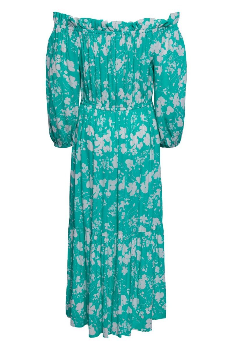 Y.A.S - Kjole - YAS Hawaii 3/4 Off Shoulder Long Dress S. - Star White