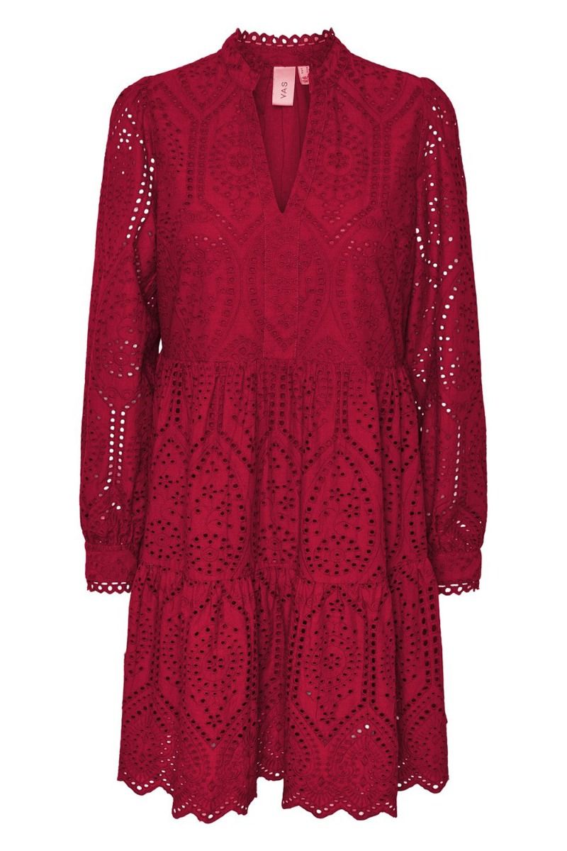 Y.A.S - Kjole - YAS Holi LS Dress S. Noos - Jester Red