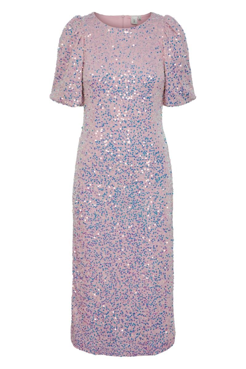 Y.A.S - Kjole - YAS Maja Sequin 2/4 Midi Dress - Show Pastel Lavender