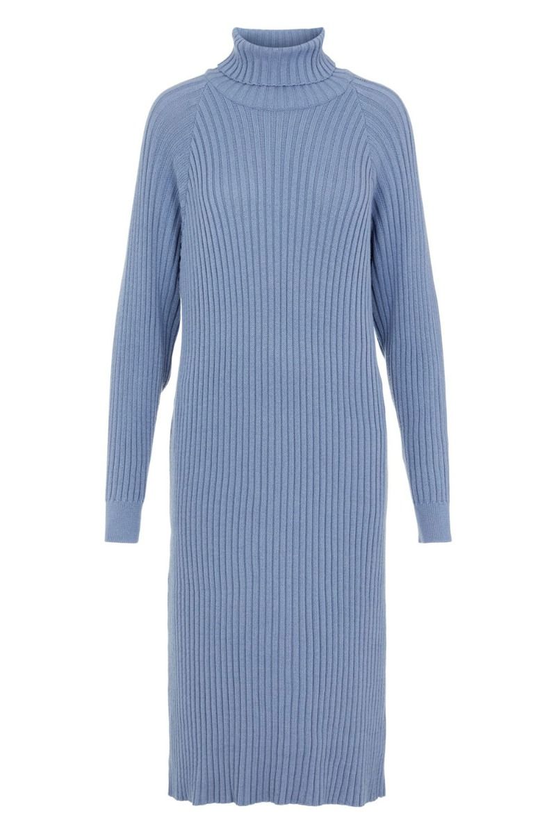 Y.A.S - Kjole - Mavi LS Knit Roll-neck Dress - Cashmere Blue