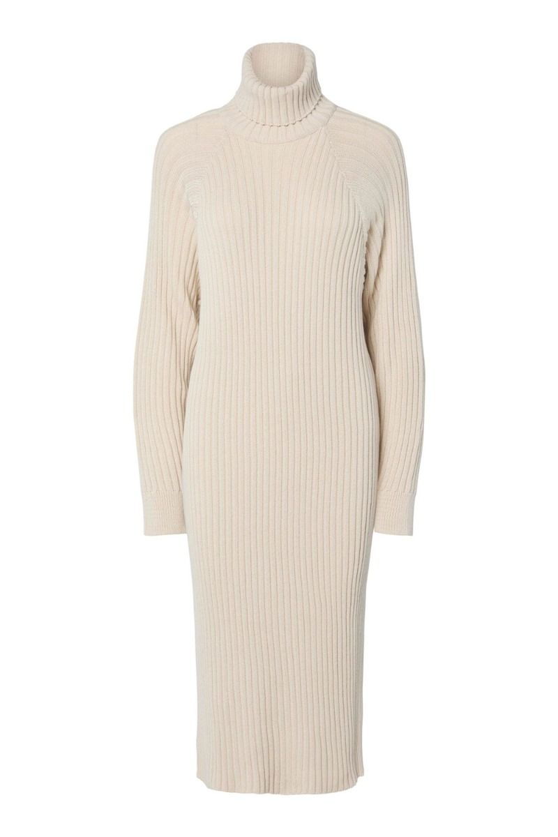 Y.A.S - Kjole - Mavi Knit Midi Rollneck - Dress - Birch