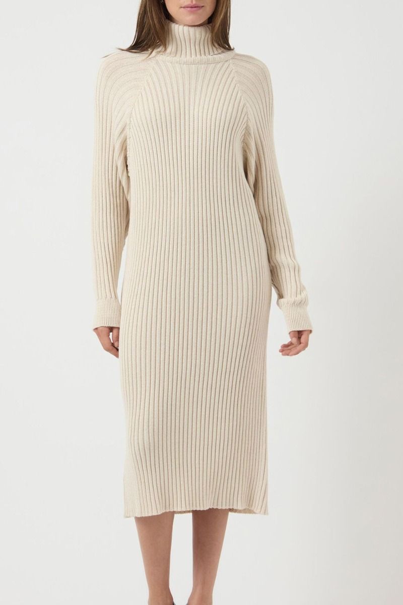 Y.A.S - Kjole - Mavi Knit Midi Rollneck - Dress - Birch