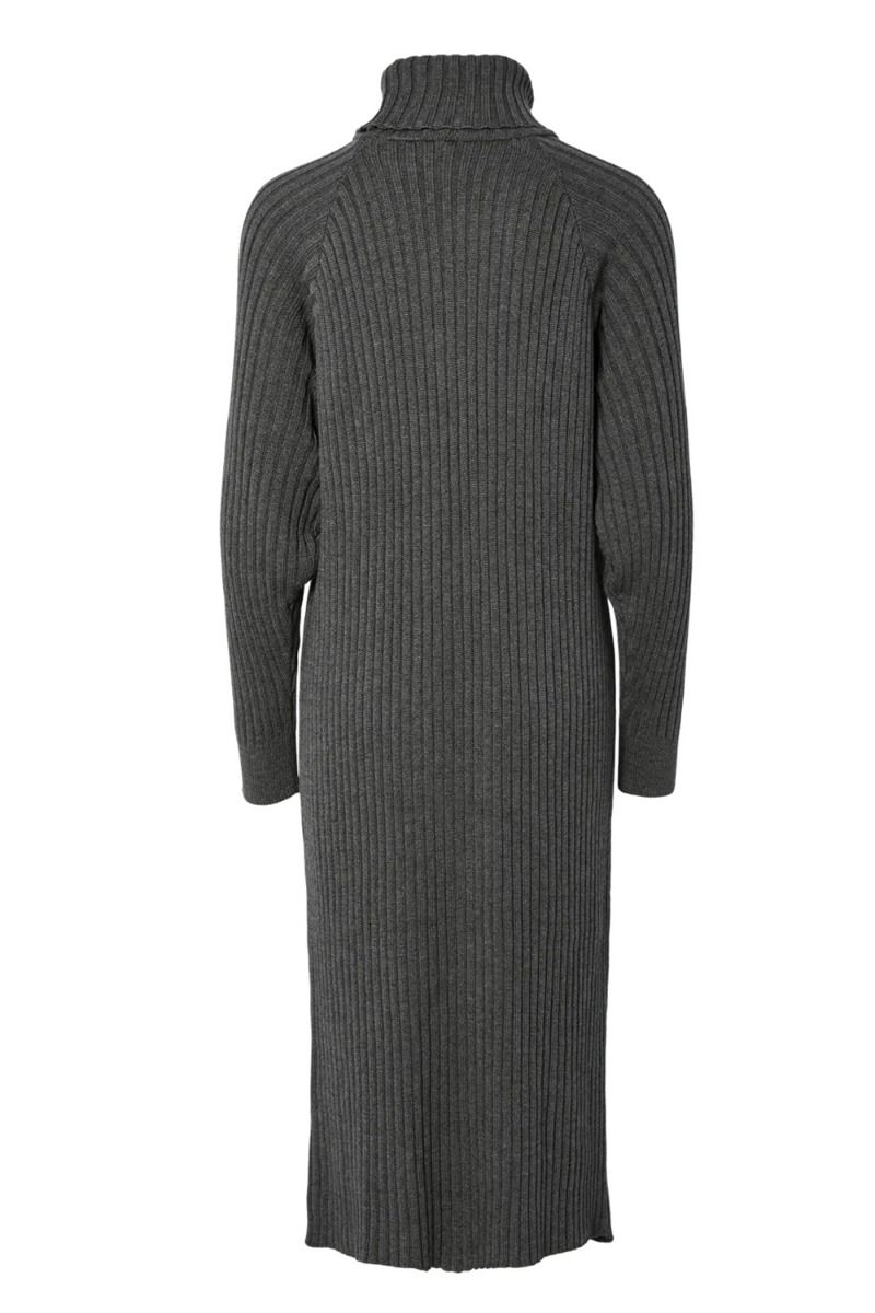 Y.A.S - Kjole - Mavi Knit Midi Dress - Medium Grey Melange