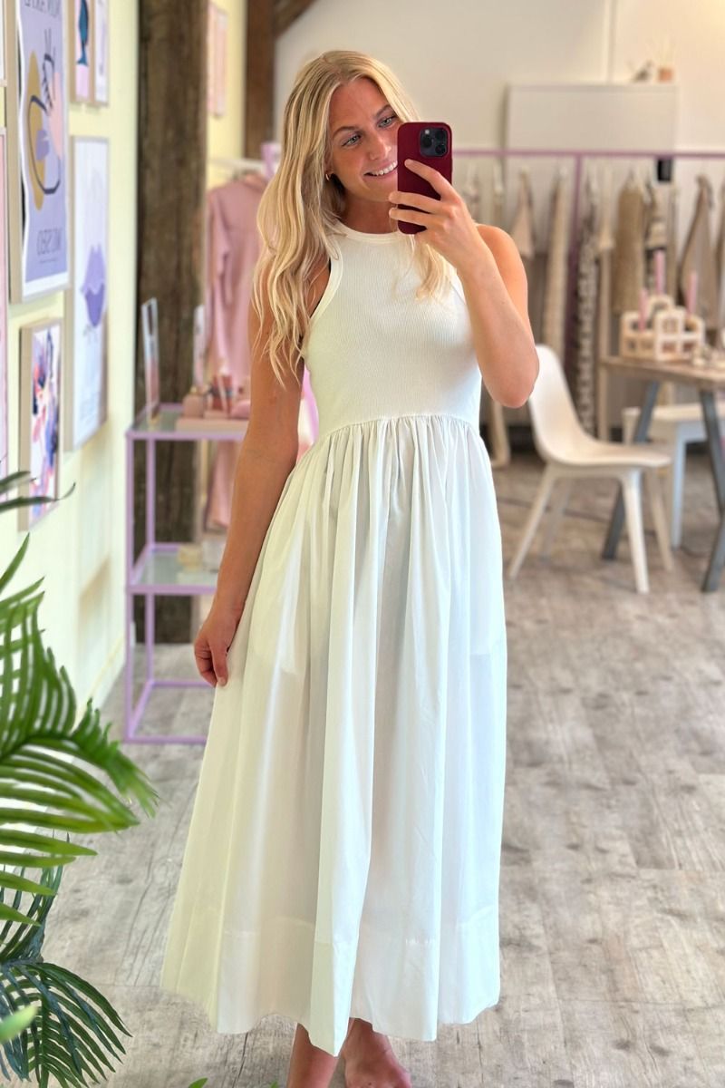 Y.A.S - Kjole - YAS Miri Sl Long Dress - Ex Star White