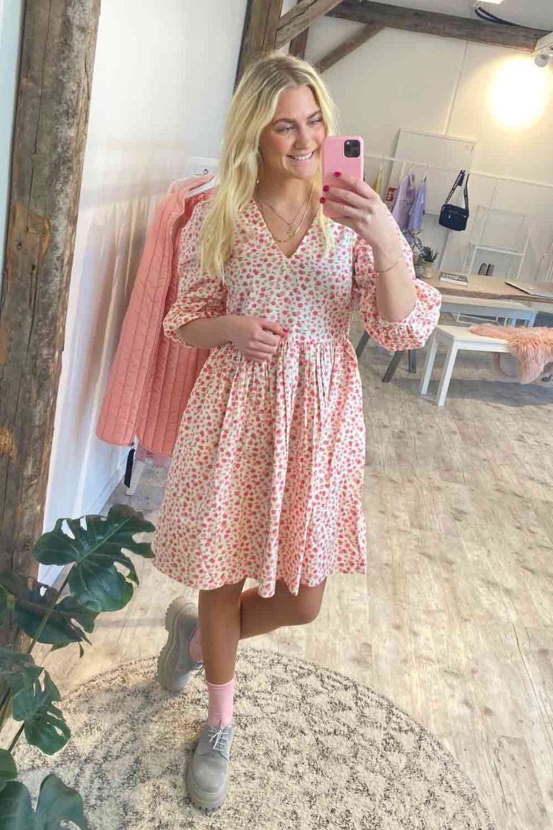 Y.A.S - Kjole - Munla 3/4 Short Dress - Star White/Flower