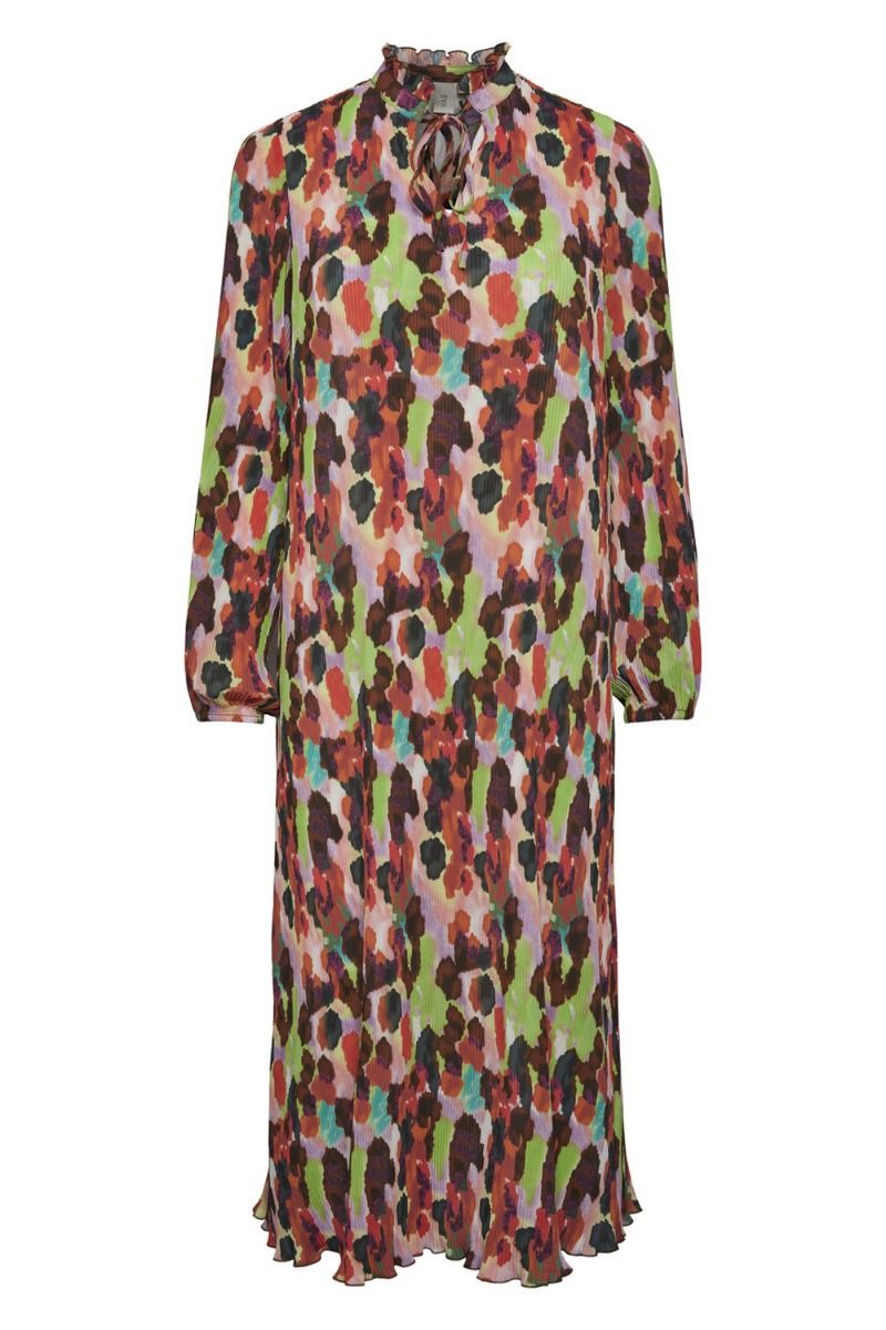 Y.A.S - Kjole - YAS Pippo LS Midi Dress S. NOOS - Star White Multi Color