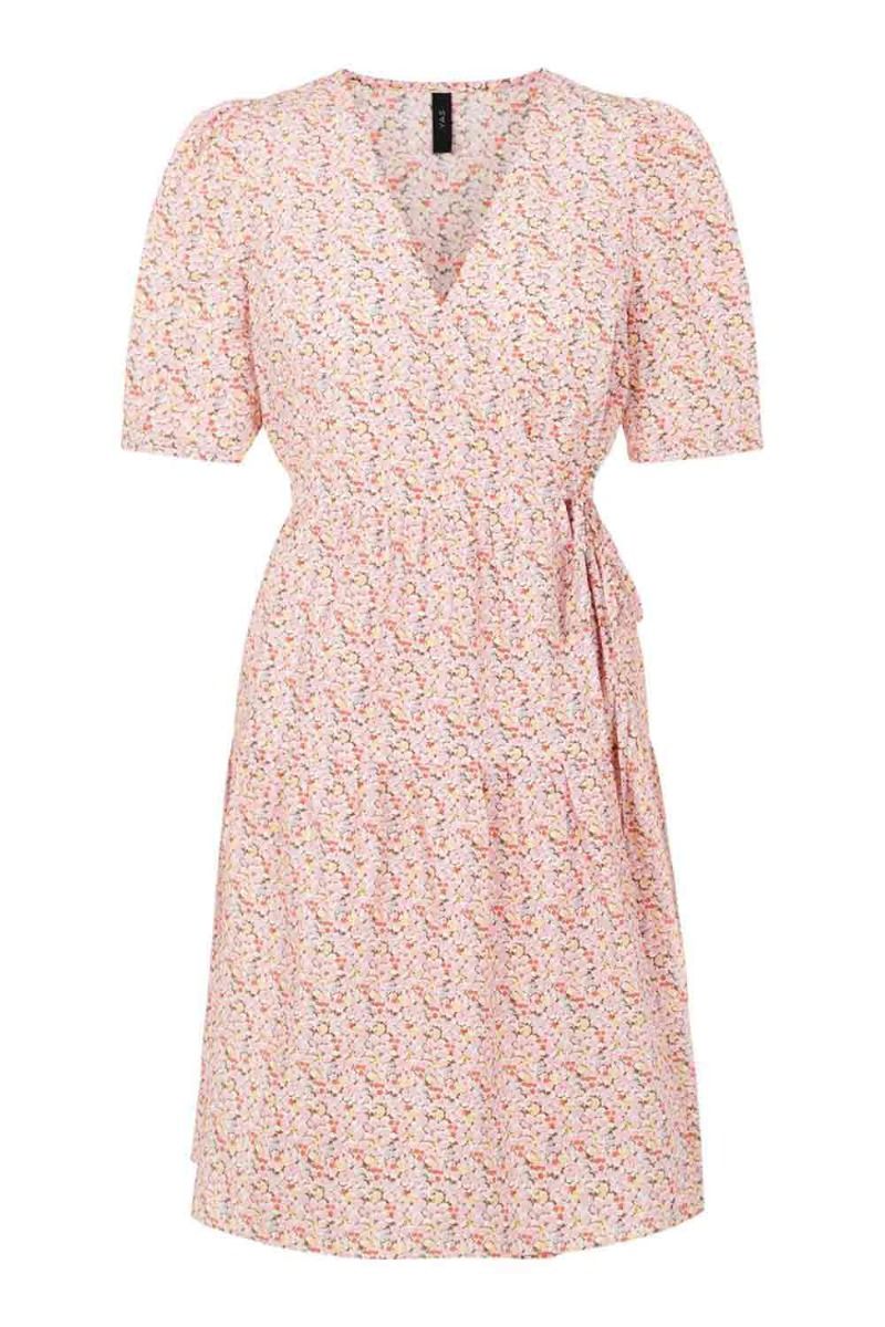 Y.A.S - Kjole - Ricca SS Wrap Dress - Roseate Spoonbill