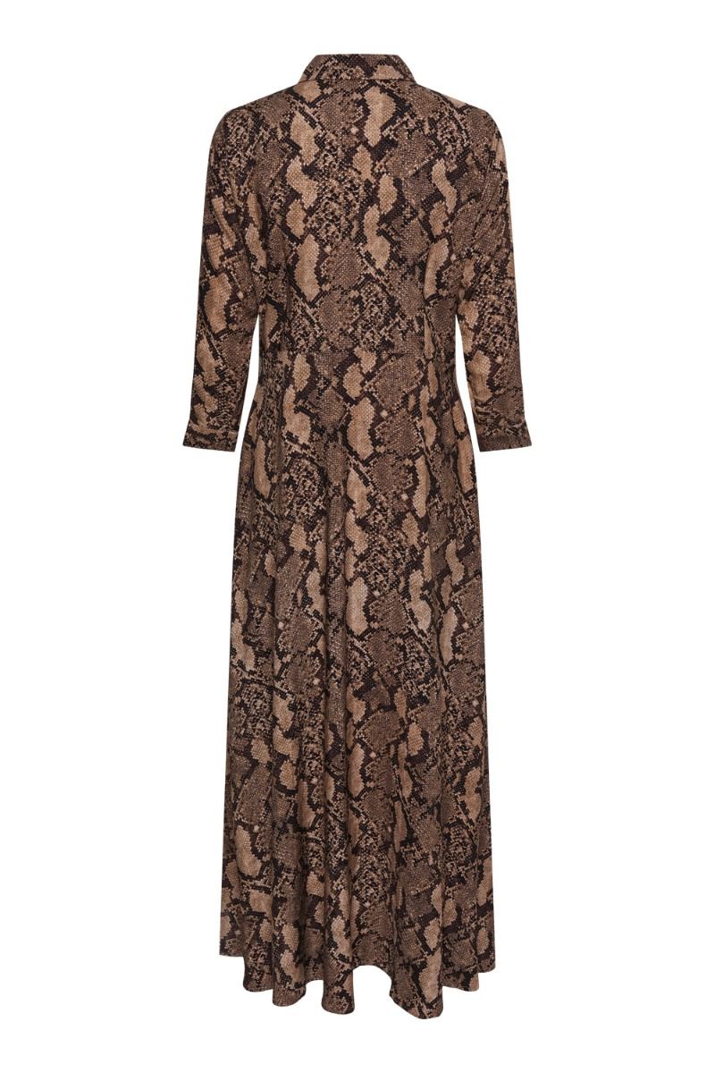 Y.A.S - Kjole - YAS Savanna Long Shirt Dress S. - Fungi/Snakea