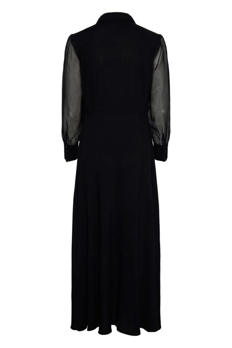 Y.A.S - Kjole - Savanna Long Organza Dress - S. Black