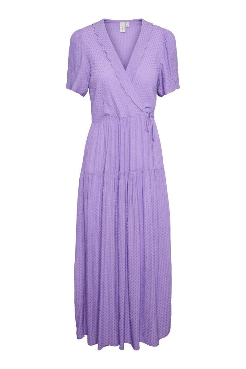 Y.A.S - Kjole - Scula SS Ankle Wrap Dress - Bougainvillea