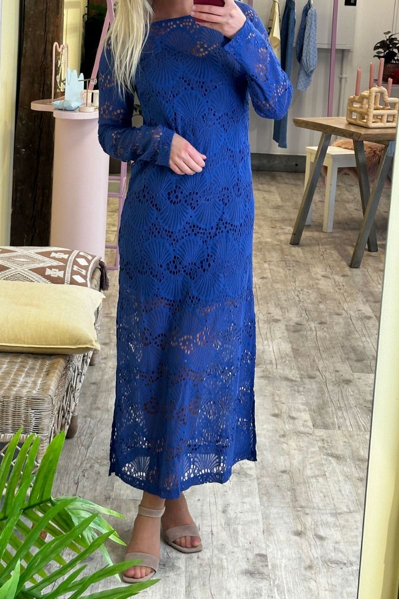 Y.A.S - Kjole - YAS Shella LS Long Dress - Ca Deep Ultramarine