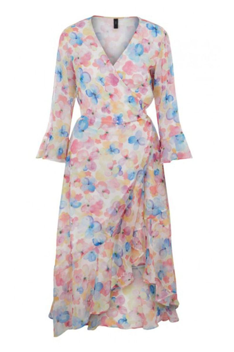 Y.A.S - Kjole - Tremble 3/4 Wrap Dress - Star White