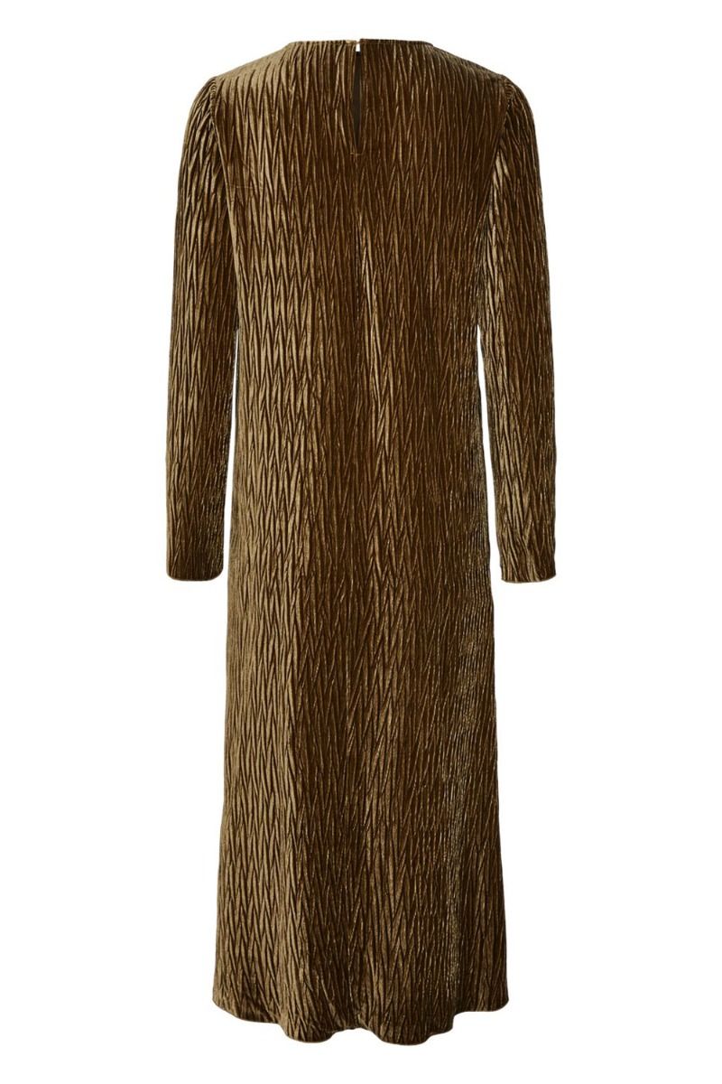 Y.A.S - Kjole - YAS Very LS Long Velvet Dress - Beech