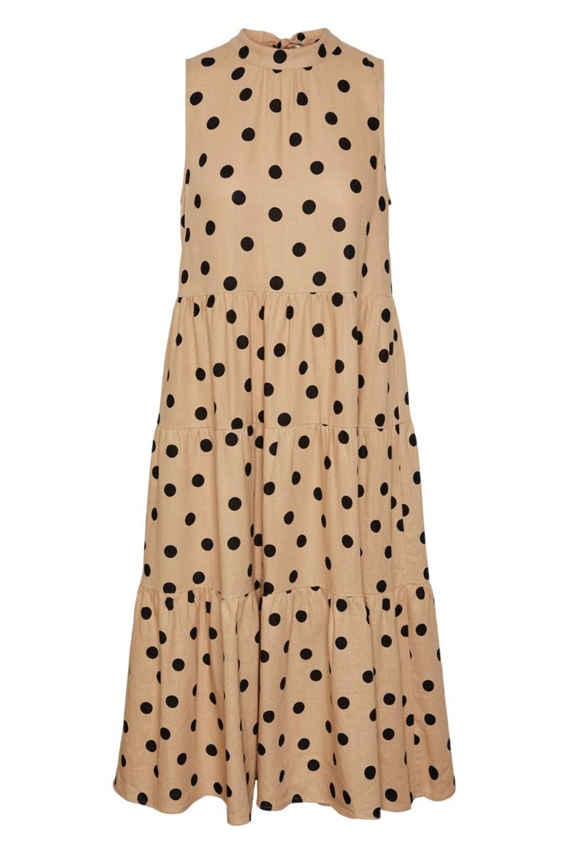 Y.A.S - Kjole - Yas Line Sl Midi Dress - Ginger Root