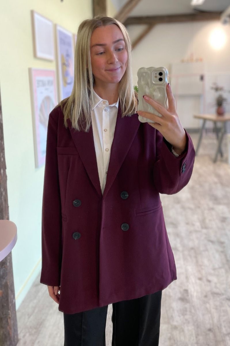 Y.A.S - Blazer - Yas - Likka Ls Oversized Blazer - Winetasting