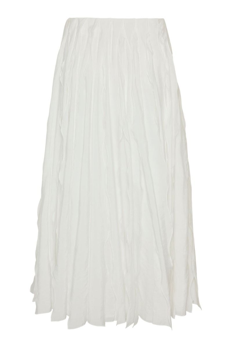 Y.A.S - Nederdel - YAS Siri HW Long Skirt - CITY Star White